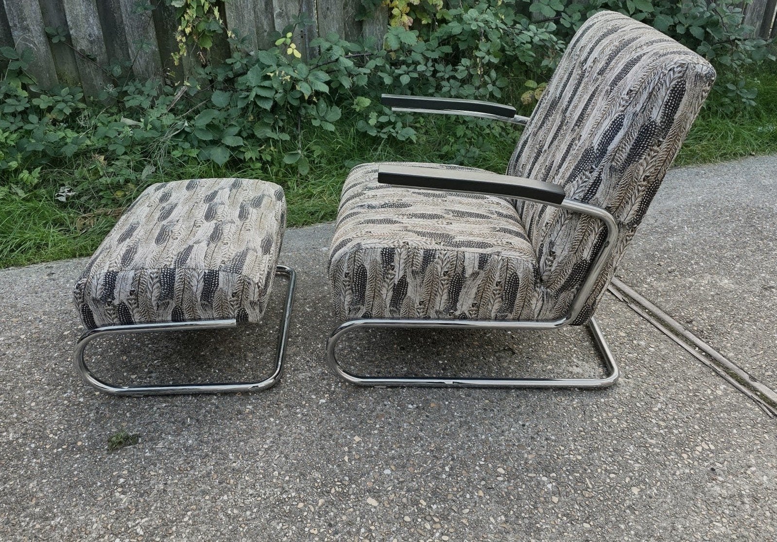Thonet S 411  Fauteuil Met Hocker?, Ophalen, Gebruikt, 75 tot 100 cm, 50 tot 75 cm