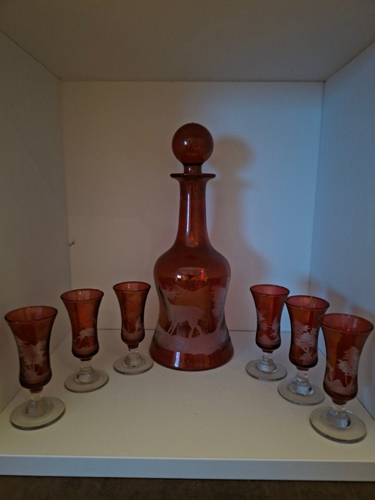Kisslinger Rattenberg Vintage Karaf met 6 Borrelglazen, Ophalen of Verzenden