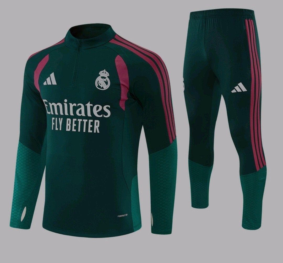 Real Madrid Trainingspak 26-27 Donkergroen, Maat 38/40 (M), Adidas, Overige typen, Nieuw