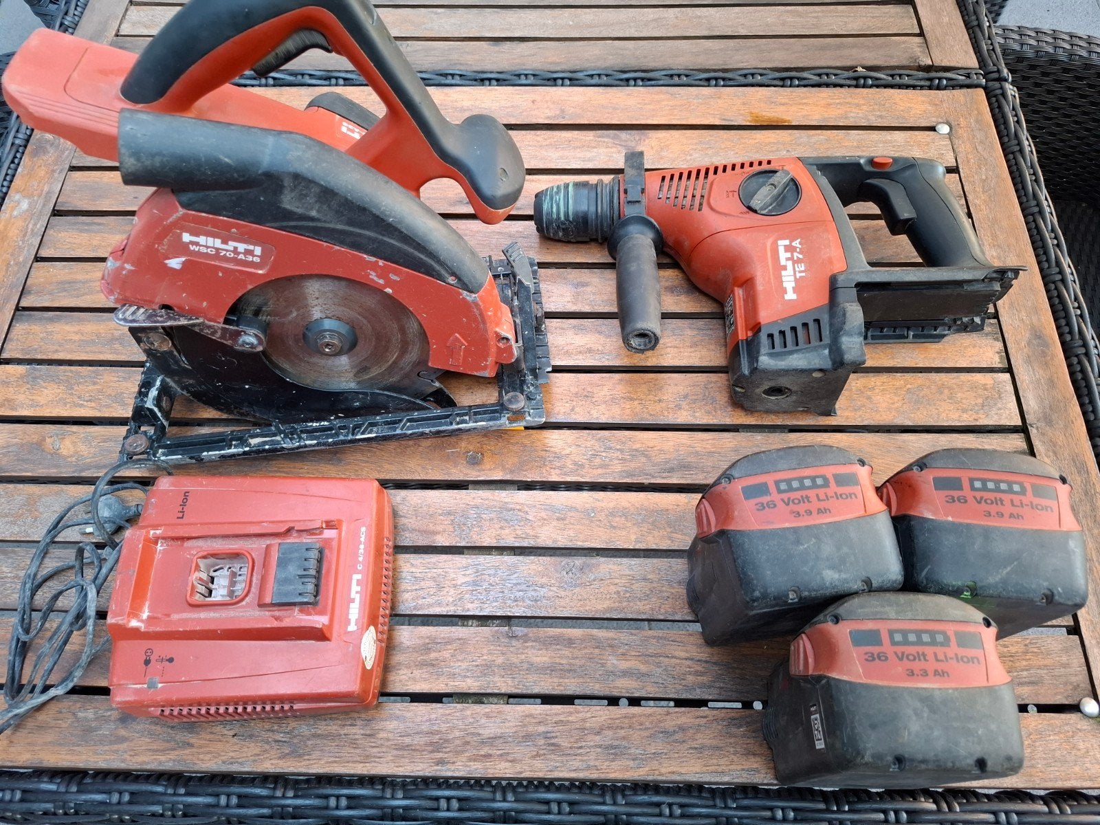 Hilti 36v, Ophalen, 1200 watt of meer, Cirkelzaag, 30 tot 70 mm