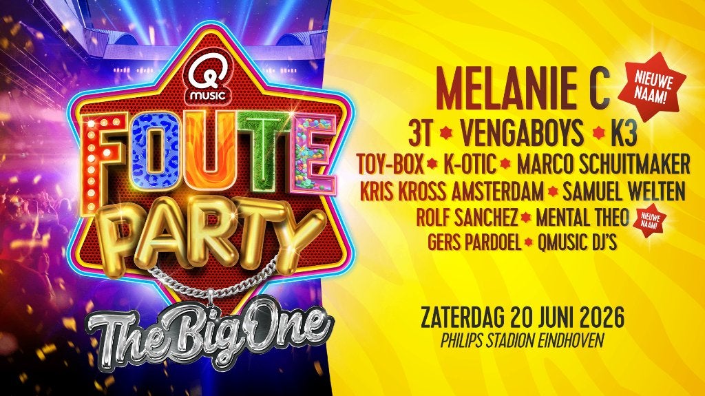 q music foute party 3 zitplaatsen 2e rang, Tickets en Kaartjes, Evenementen en Festivals, Drie personen of meer