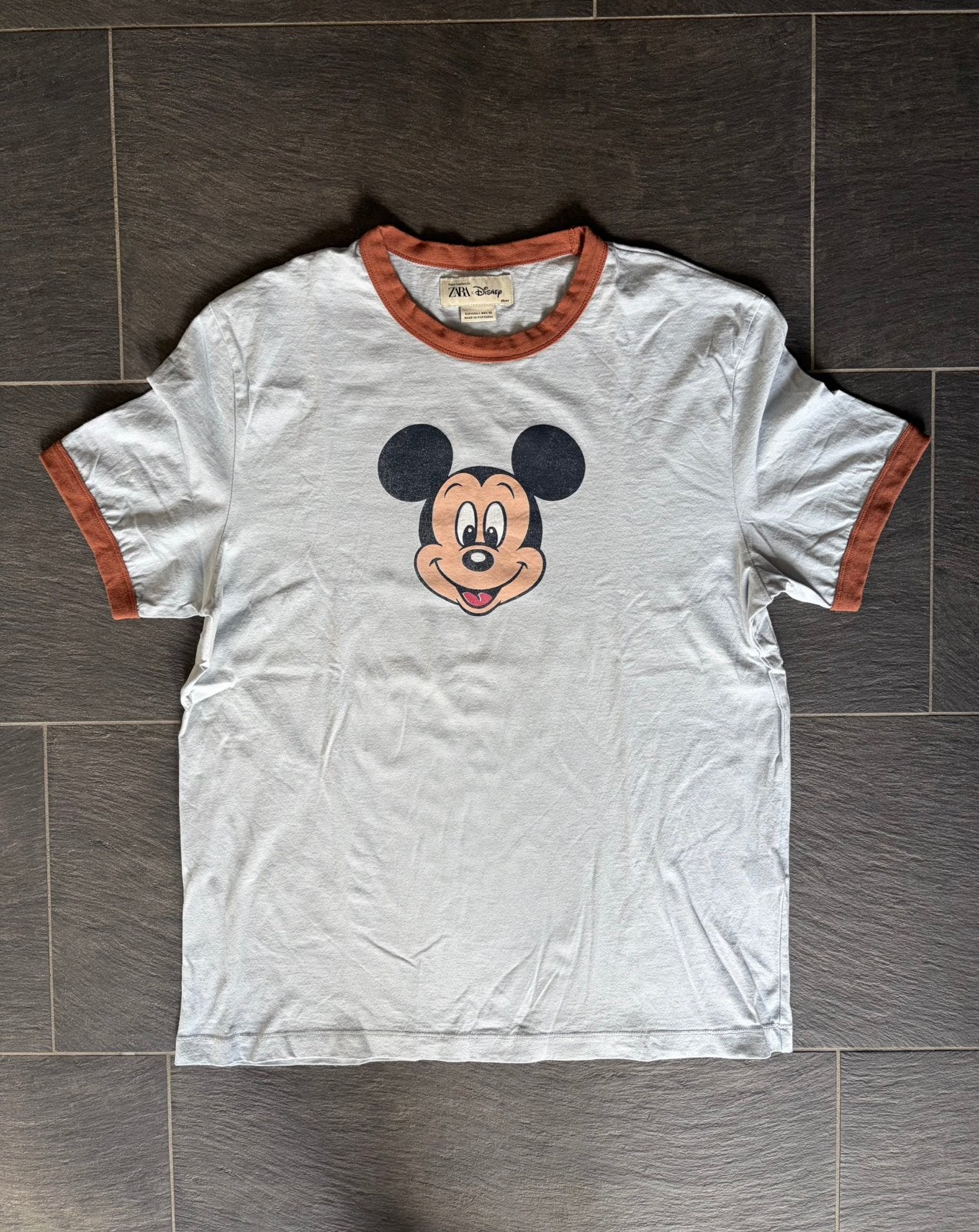 Zara x Disney x Harry Lambert Mickey Mouse Ringer Tee Maat L, Ophalen of Verzenden, Mickey Mouse, Zo goed als nieuw, Kleding of Textiel