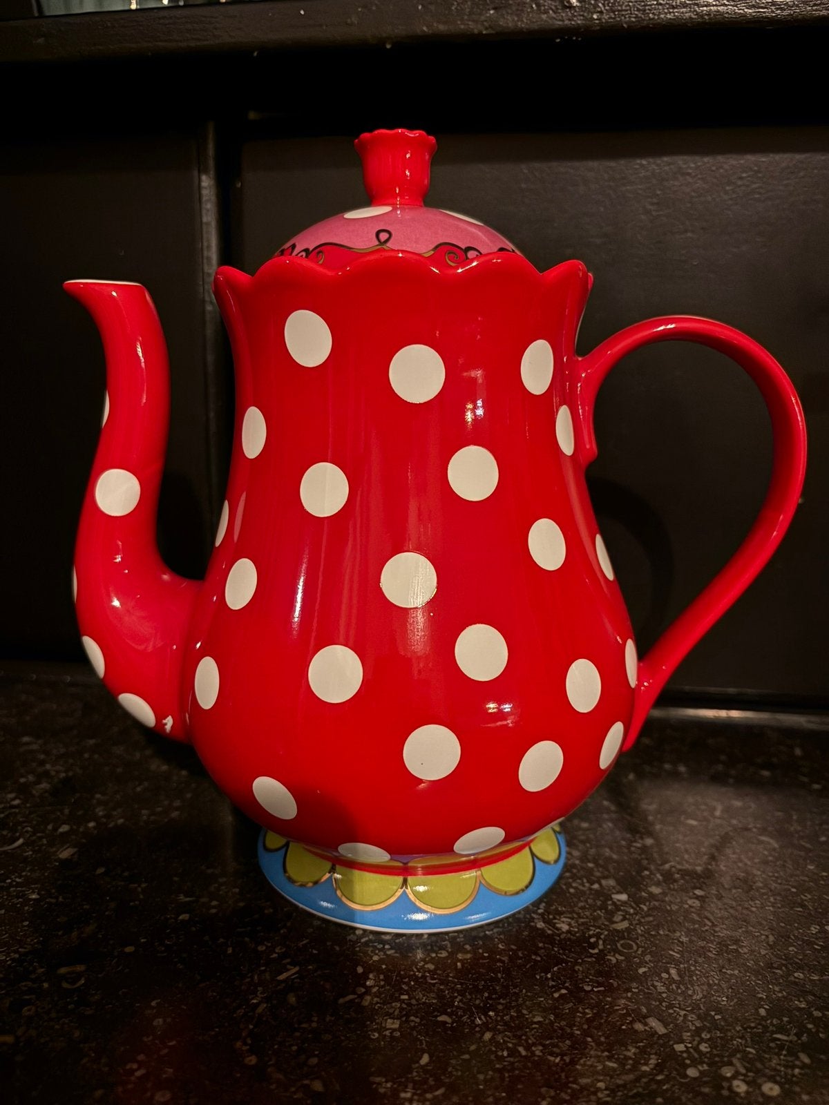 Oilily theepot en schoteltje, Ophalen of Verzenden, Zo goed als nieuw, Overige stijlen, Overige typen