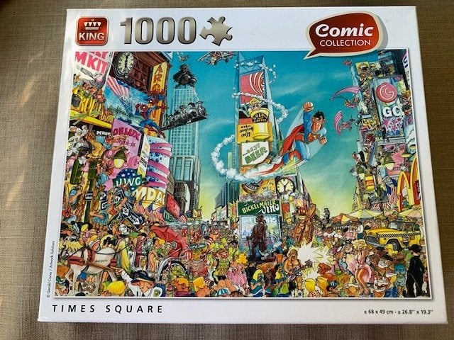KING Comic Cartoon Time Square NY legpuzzel, Ophalen of Verzenden, 500 t/m 1500 stukjes, Gebruikt