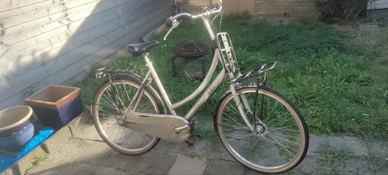 Damesfiets met voordrager - Gebruikt, Velgrem, 50 tot 53 cm, Ophalen, Overige merken