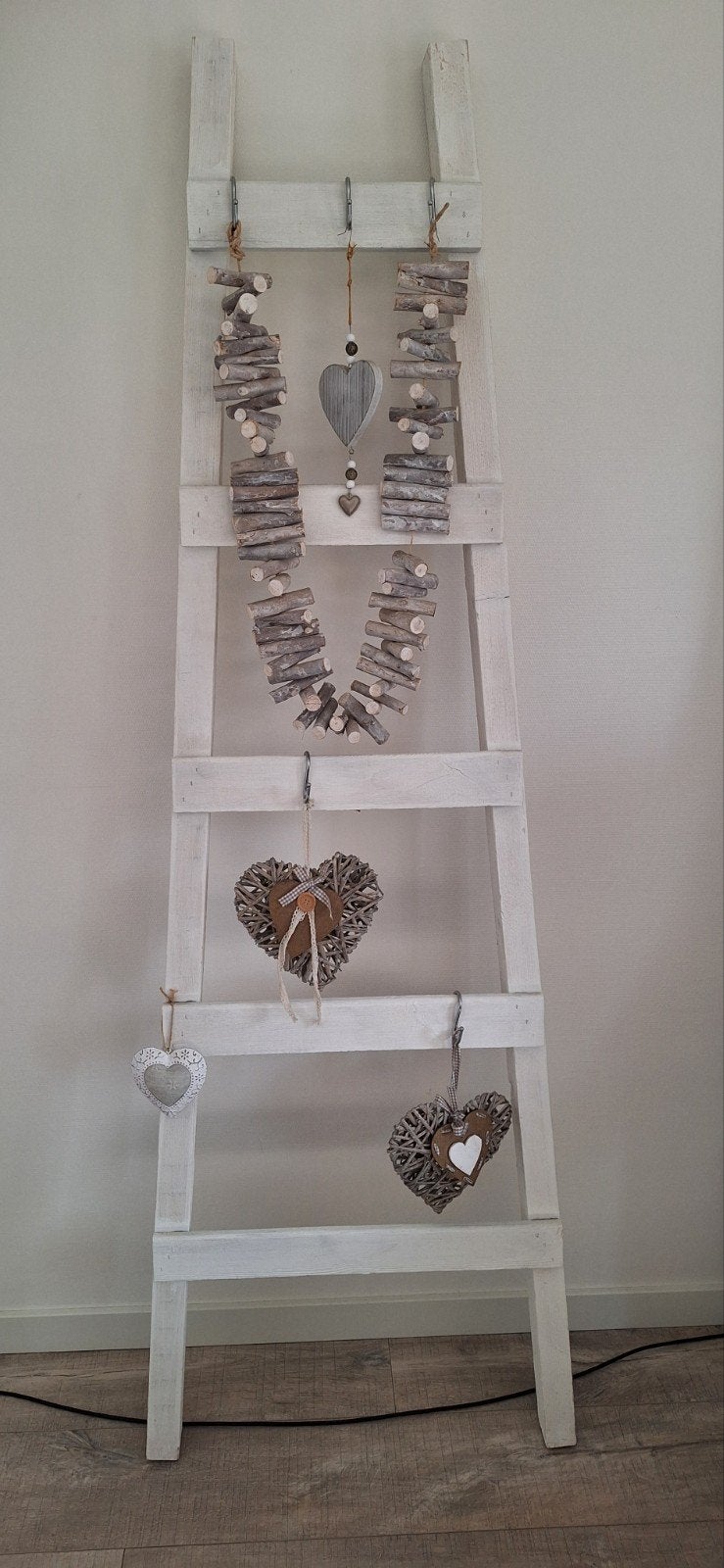 Decoratieve ladder met accessoires, Ophalen, Zo goed als nieuw