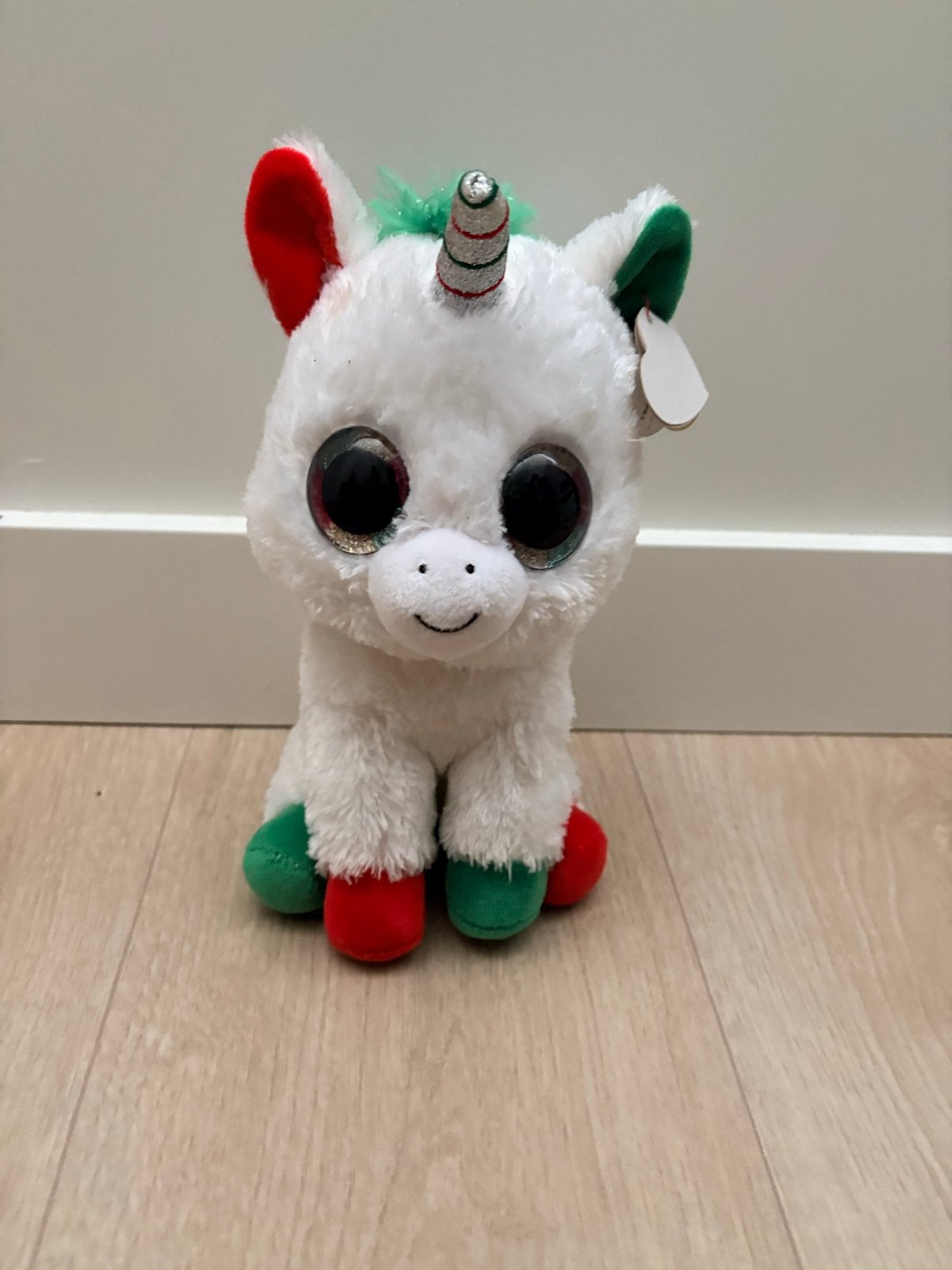 Ty Beanie Boo's Candy Cane Eenhoorn Knuffel, Ophalen, Eenhoorn, Klein (minder dan 20 cm), Wit
