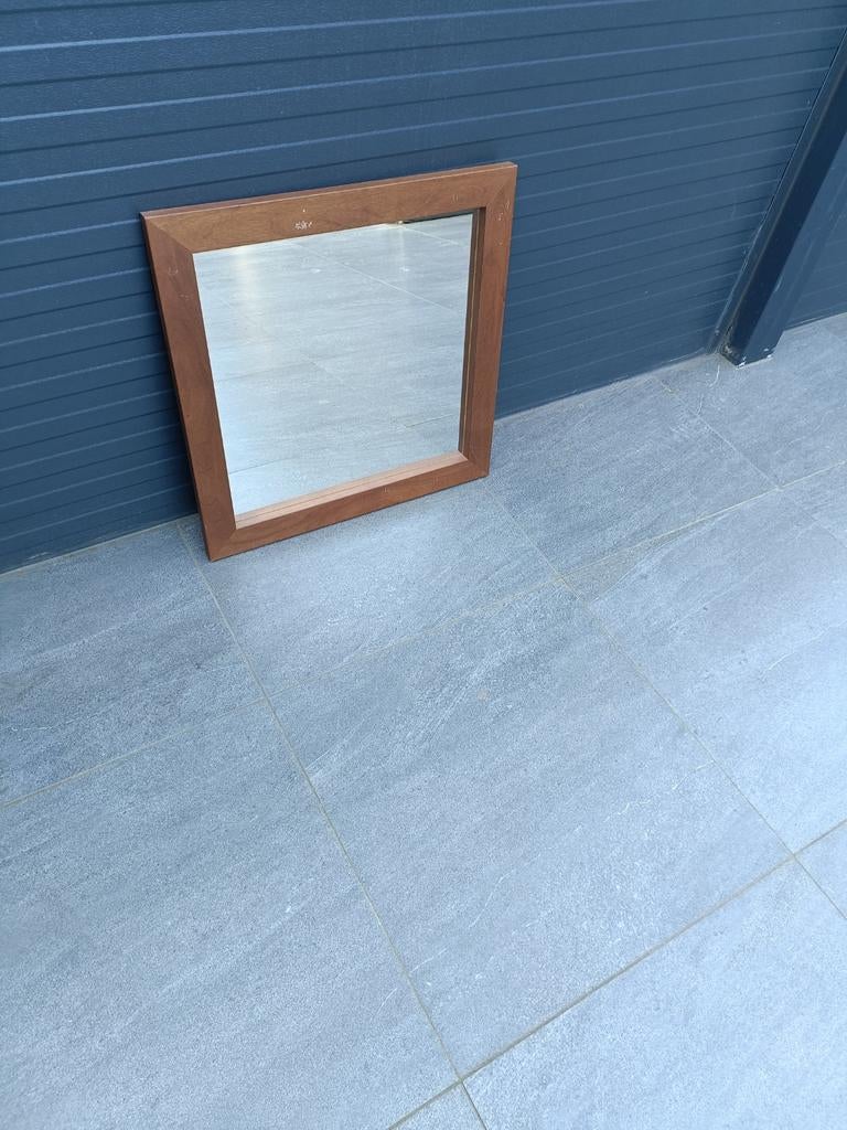 Padua spiegel 60x60cm NOTEN, Huis en Inrichting, Gebruikt, Vierkant, Ophalen of Verzenden, Minder dan 100 cm