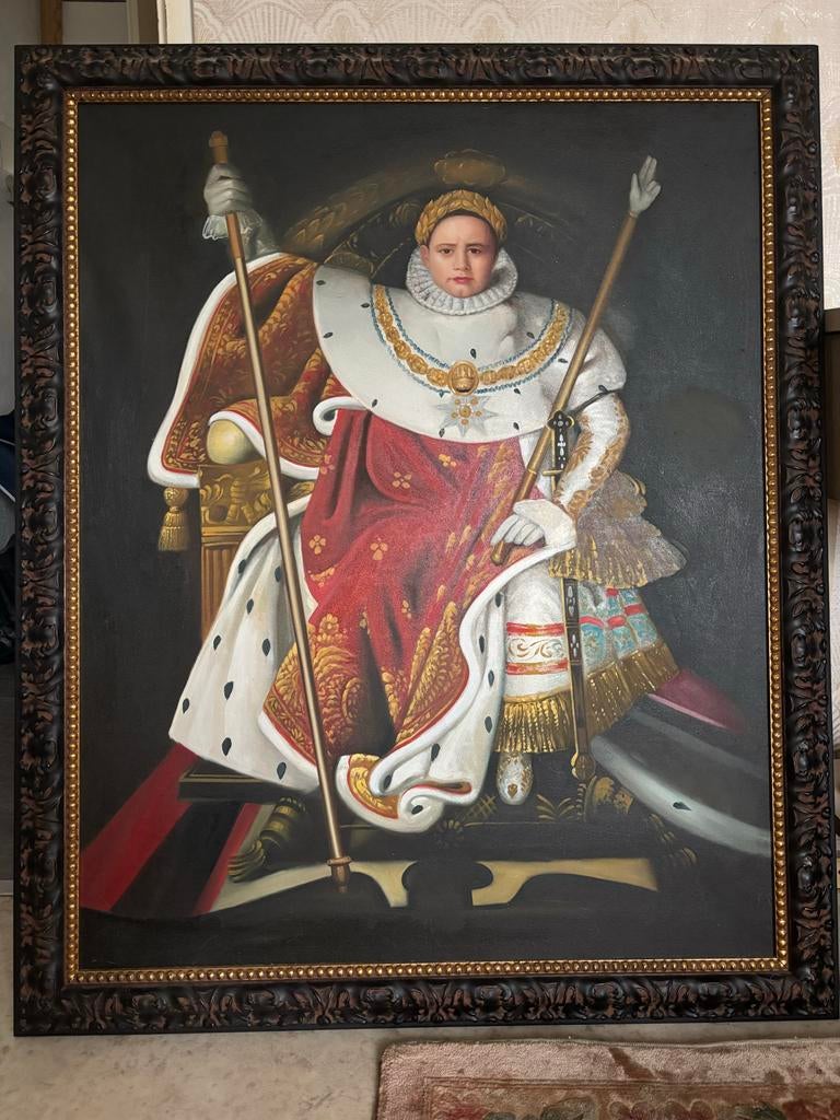 Indrukwekkend Schilderij Napoleon Bonaparte - 95x115 cm, Ophalen of Verzenden