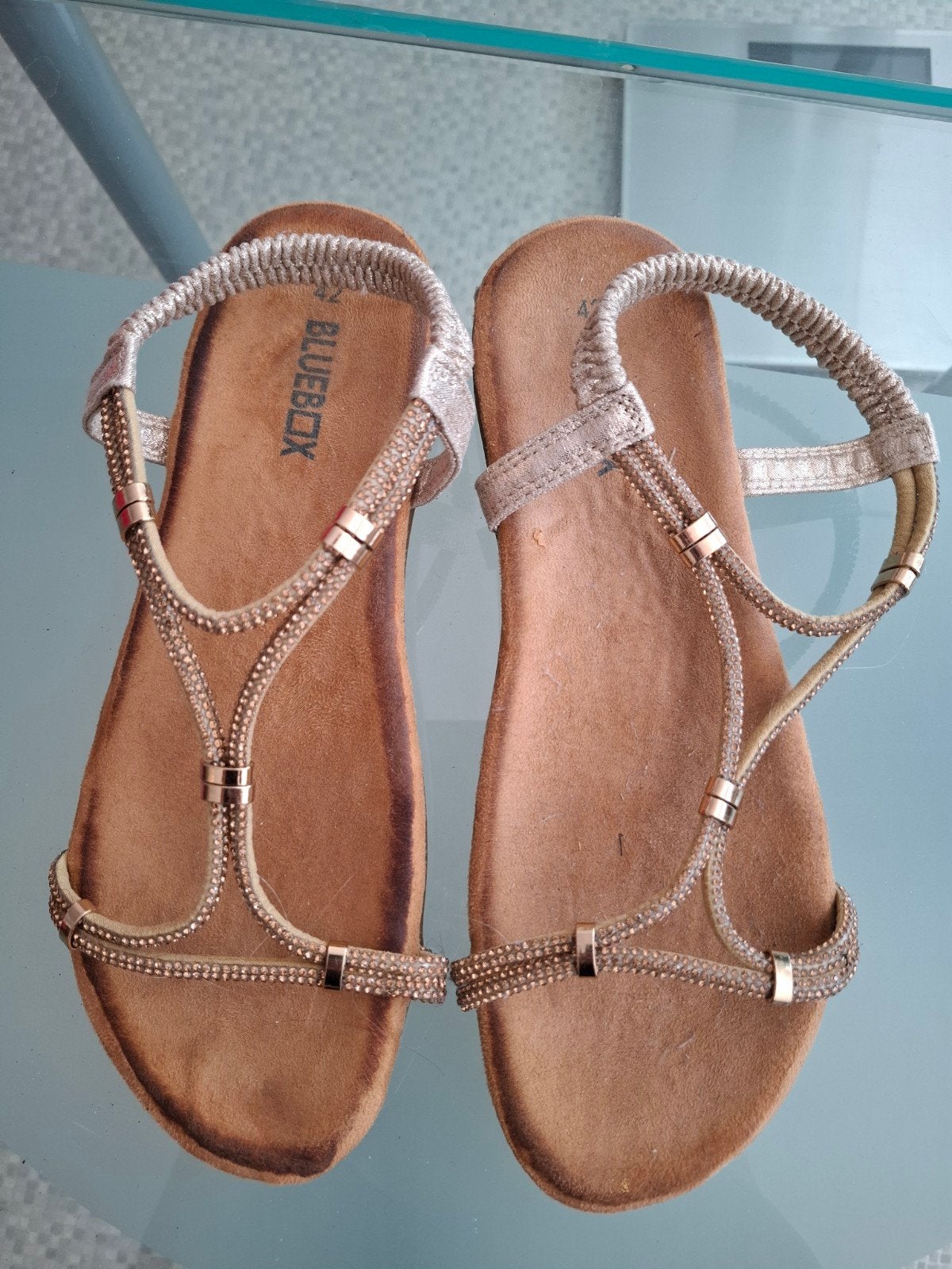 Gouden sandalen 42, Ophalen of Verzenden, Zo goed als nieuw, Overige kleuren, Sandalen of Muiltjes