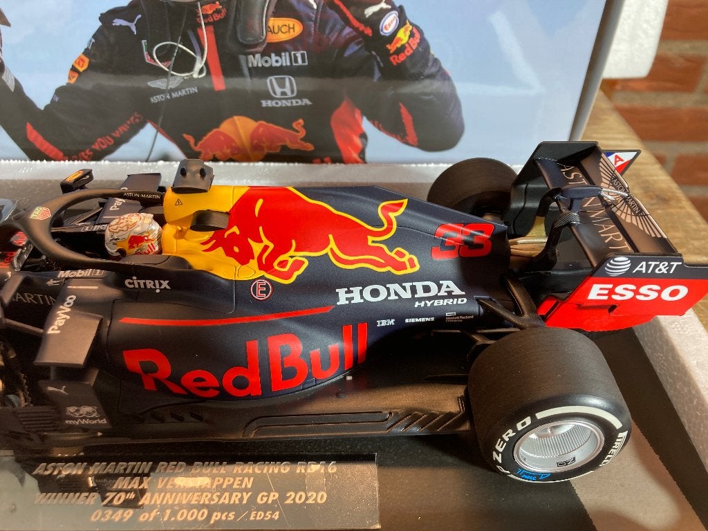 ✅ Max Verstappen 1:18 editie 54 Winner 70th Anniversary 2020, Ophalen of Verzenden, Nieuw, Formule 1
