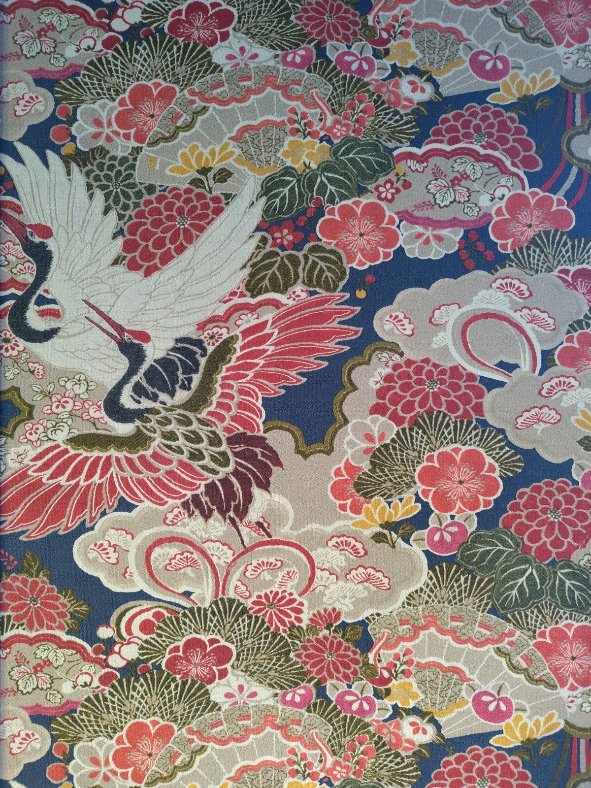 Gezocht ! 1 rol Rasch Kimono 409352 Vliesbehang kraanvogels, Rasch, Ophalen of Verzenden, Meerkleurig, Vliesbehang