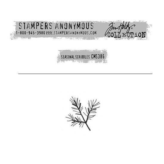 SA Tim Holtz Cling Stamp Seasonal Scribble #386/25, Verzenden, Nieuw, EZ-mounted stempel