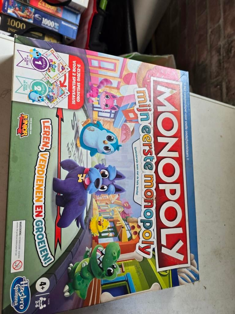 Mijn Eerste Monopoly - Leerzaam Bordspel voor Kinderen, Een of twee spelers, Ophalen of Verzenden, Gebruikt, Hasbro Gaming