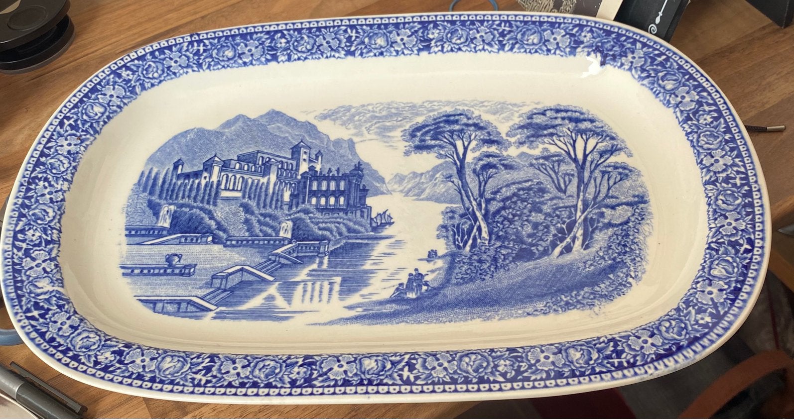 Schaal Royal Sphinx Old Cambridge creme blauw, Ophalen of Verzenden