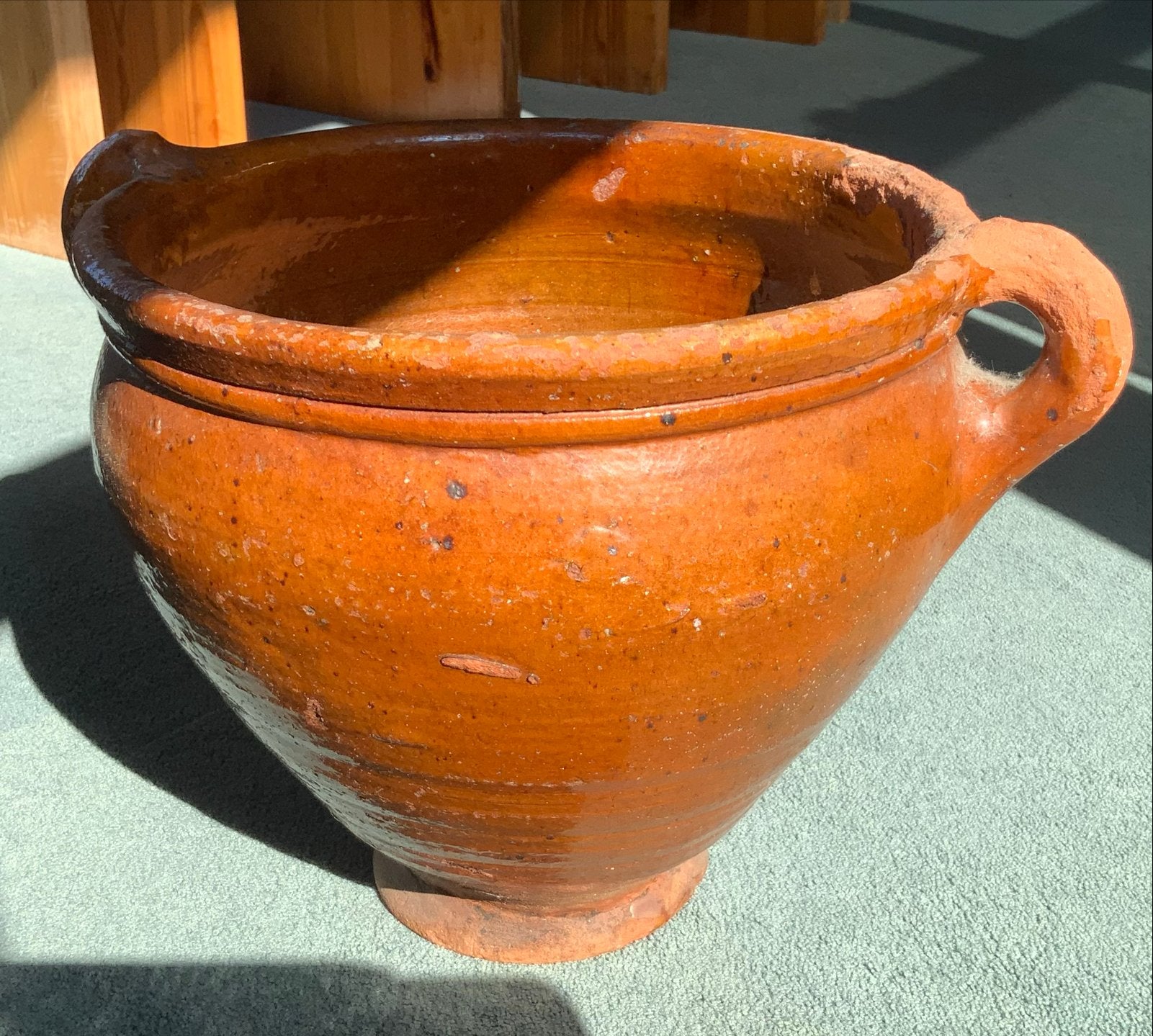 Antieke terracotta pot met oren - Diameter 30 cm, Hoogte 28, Antiek en Kunst, Ophalen