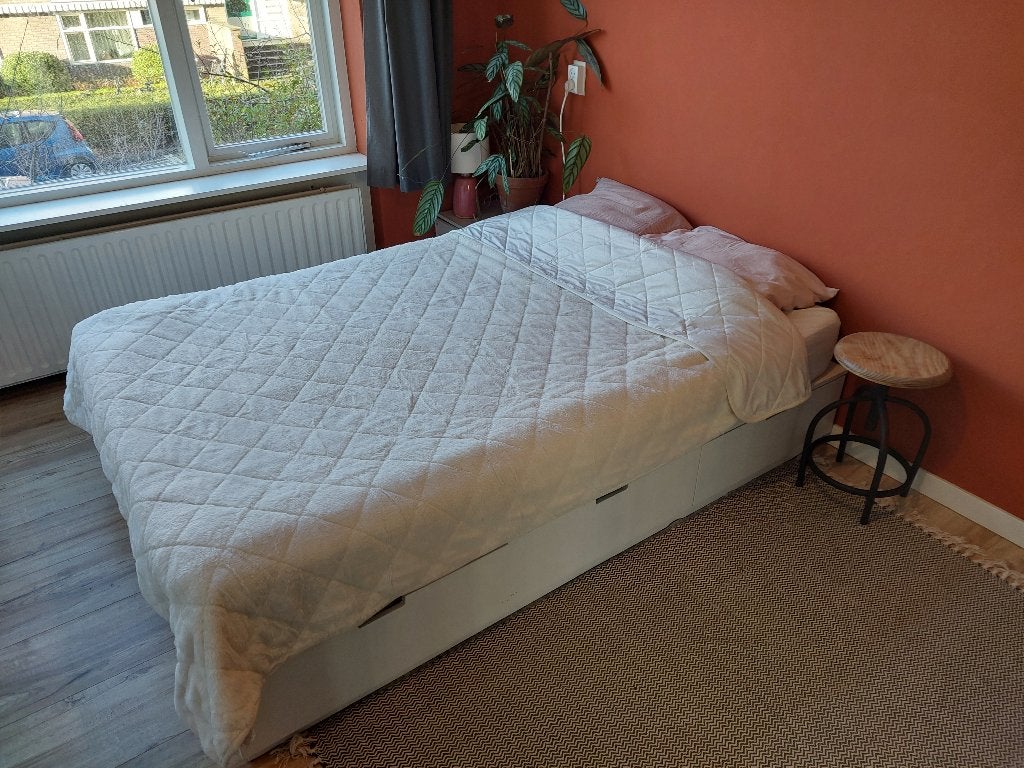 IKEA NORDLI bed (140x200), Huis en Inrichting, Ophalen, Wit, Tweepersoons, 140 cm