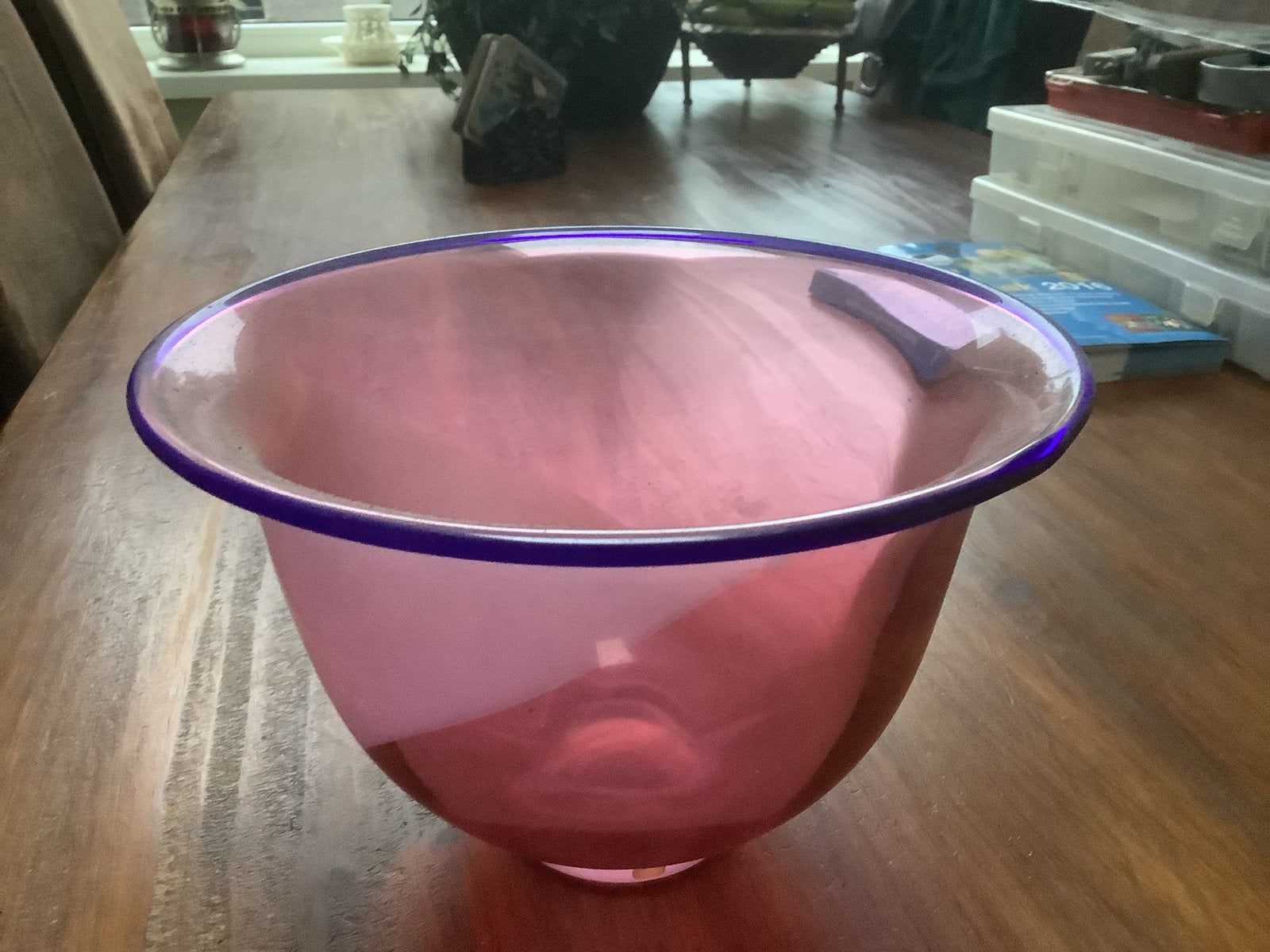 Decoratieve glazen schaal - Roze/Paars, Ophalen of Verzenden