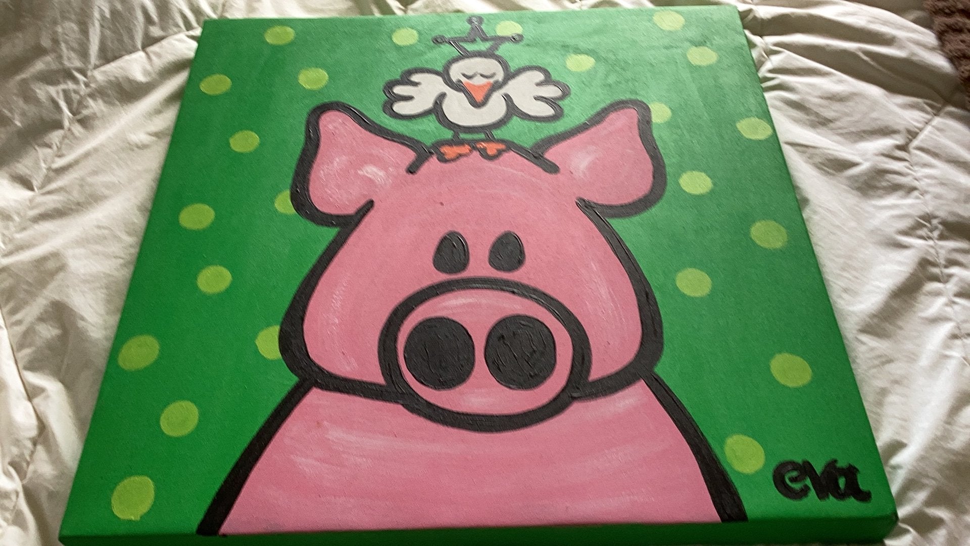 Schilderij voor kinderkamer 60cm bij 60, Ophalen, Overige materialen, Overige technieken, Dieren