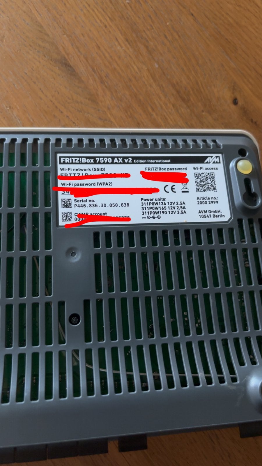 FRITZ!Box 7590 AX v2 Edition International Router, Ophalen of Verzenden, Zo goed als nieuw, Router