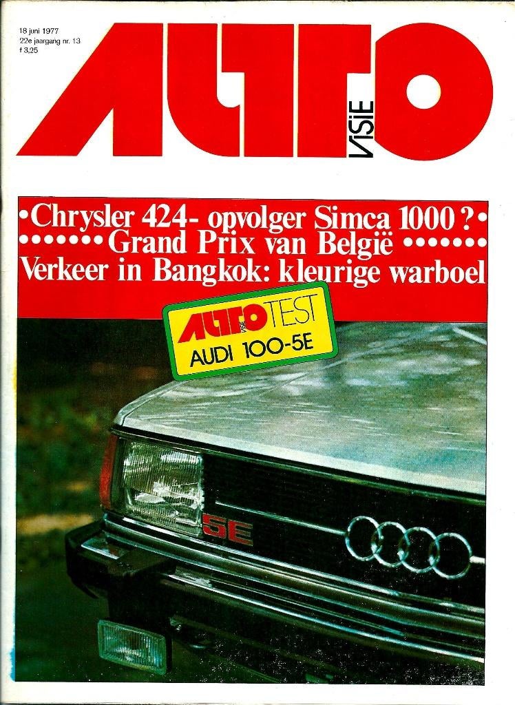 Autovisie test Audi 100 GL 5E Juni 1977, Ophalen of Verzenden, Gelezen, Audi