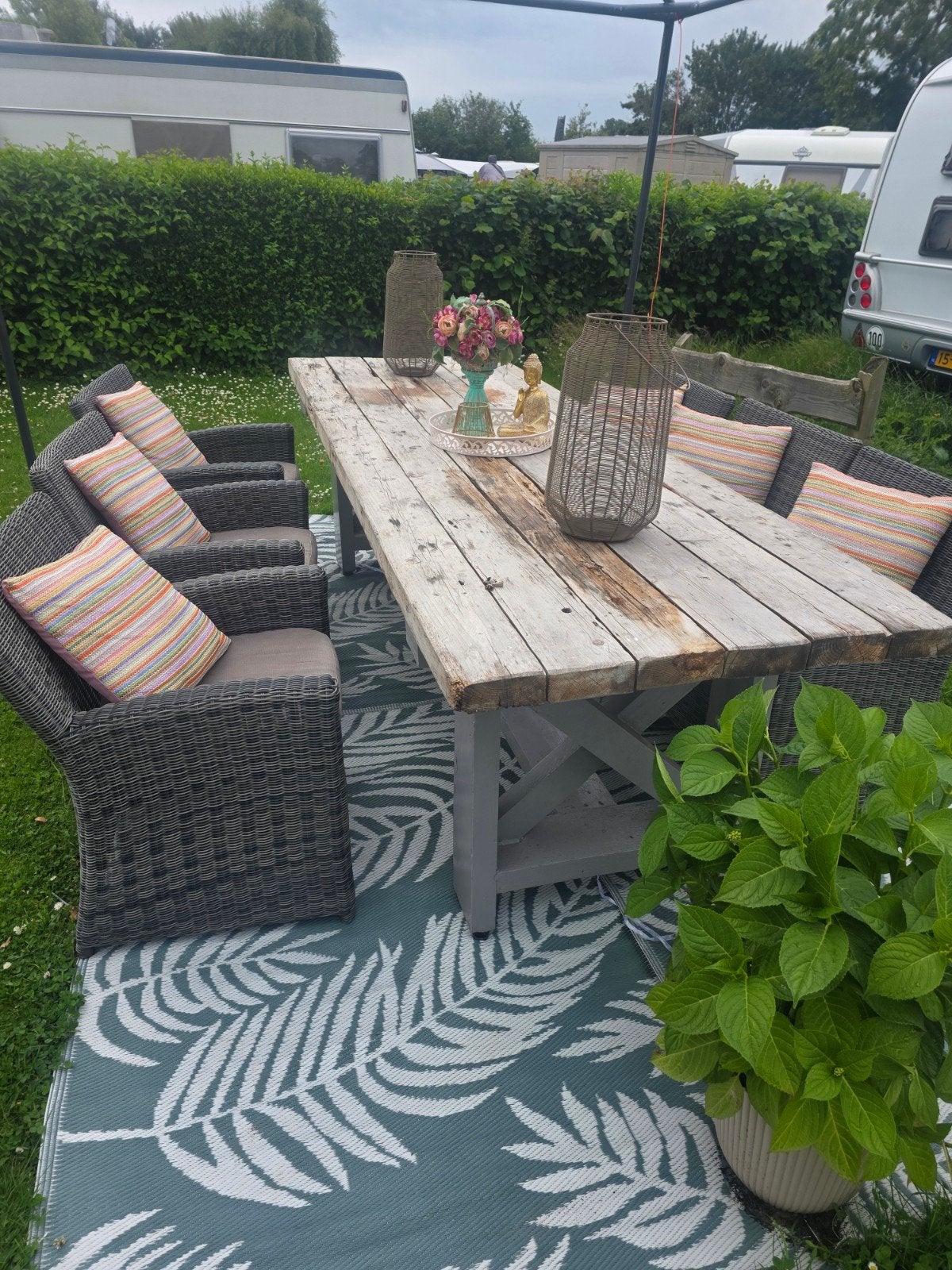 super mooi lounge set., Ophalen, Kunststof, Eettafel, 6 zitplaatsen