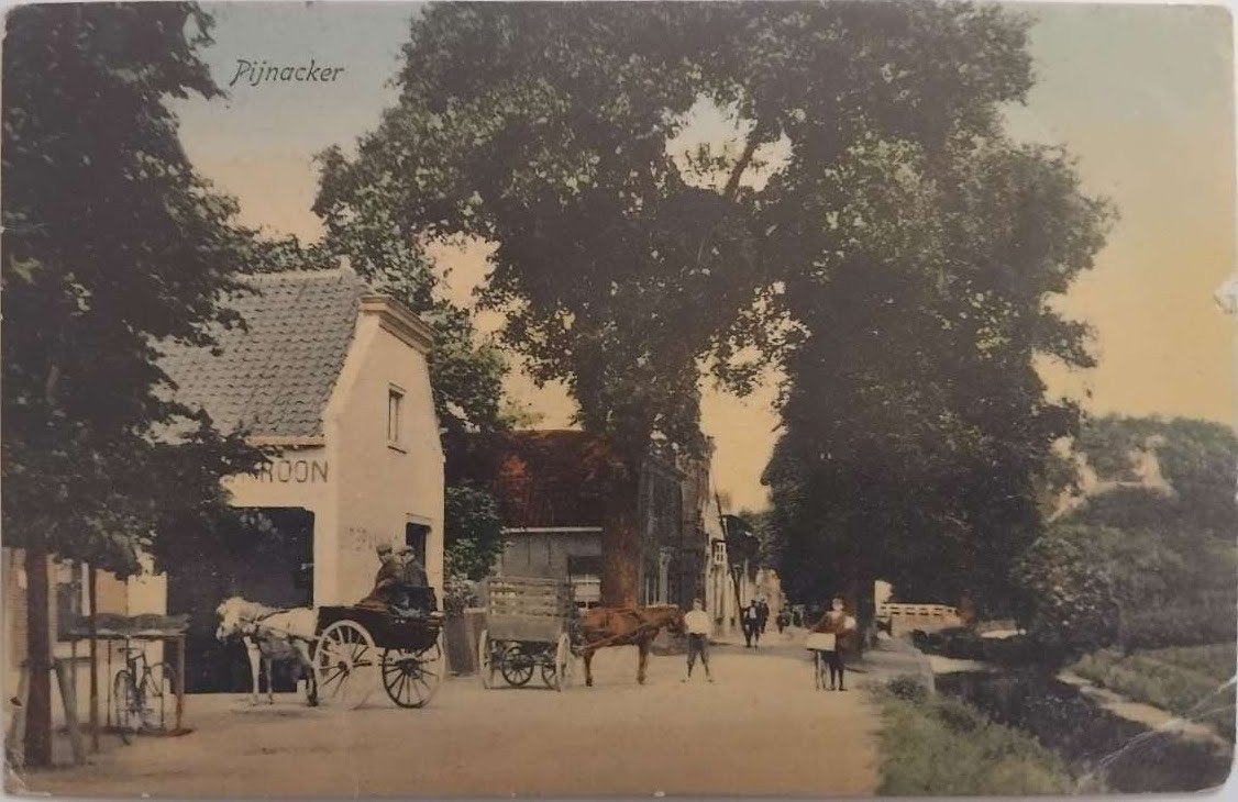 Westlaan Pijnacker (Zuid-Holland) - 1909, Verzamelen, Ansichtkaarten | Nederland, Ophalen of Verzenden, Voor 1920, Gelopen, Zuid-Holland