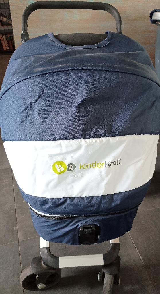 KinderKraft Combi kinder/wandelwagen - Blauw/Wit, Gebruikt, Combiwagen, Met reiswieg, Ophalen