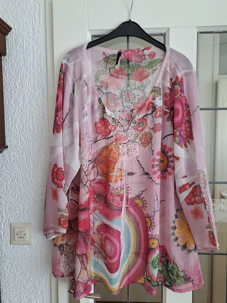 PAPRIKA leuke roze tinten blouse maat 50, Blouse of Tuniek, Ophalen of Verzenden, Zo goed als nieuw, Roze