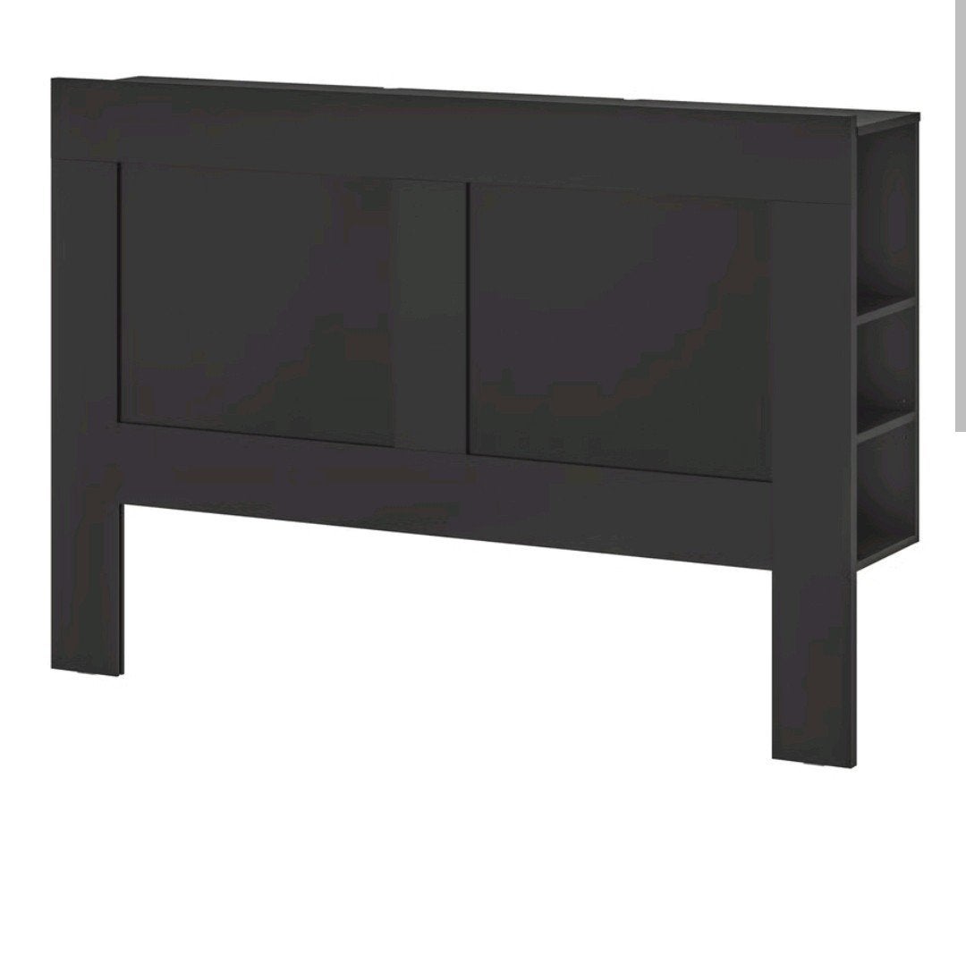 IKEA Brimnes hoofdbord 140 zwart met opbergruimte, Ophalen, Zwart, Tweepersoons, 140 cm
