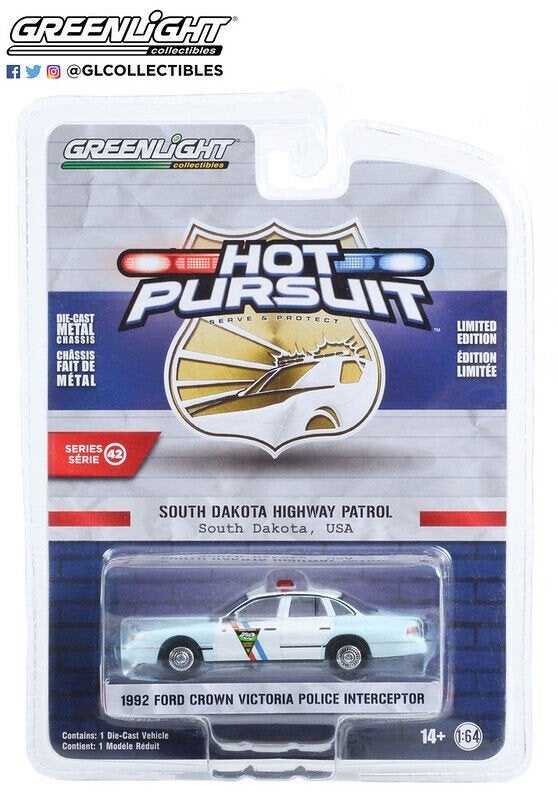1992 Ford Crown Victoria Police Greenlight 1/64 South Dakota, Ophalen of Verzenden, Nieuw, Auto