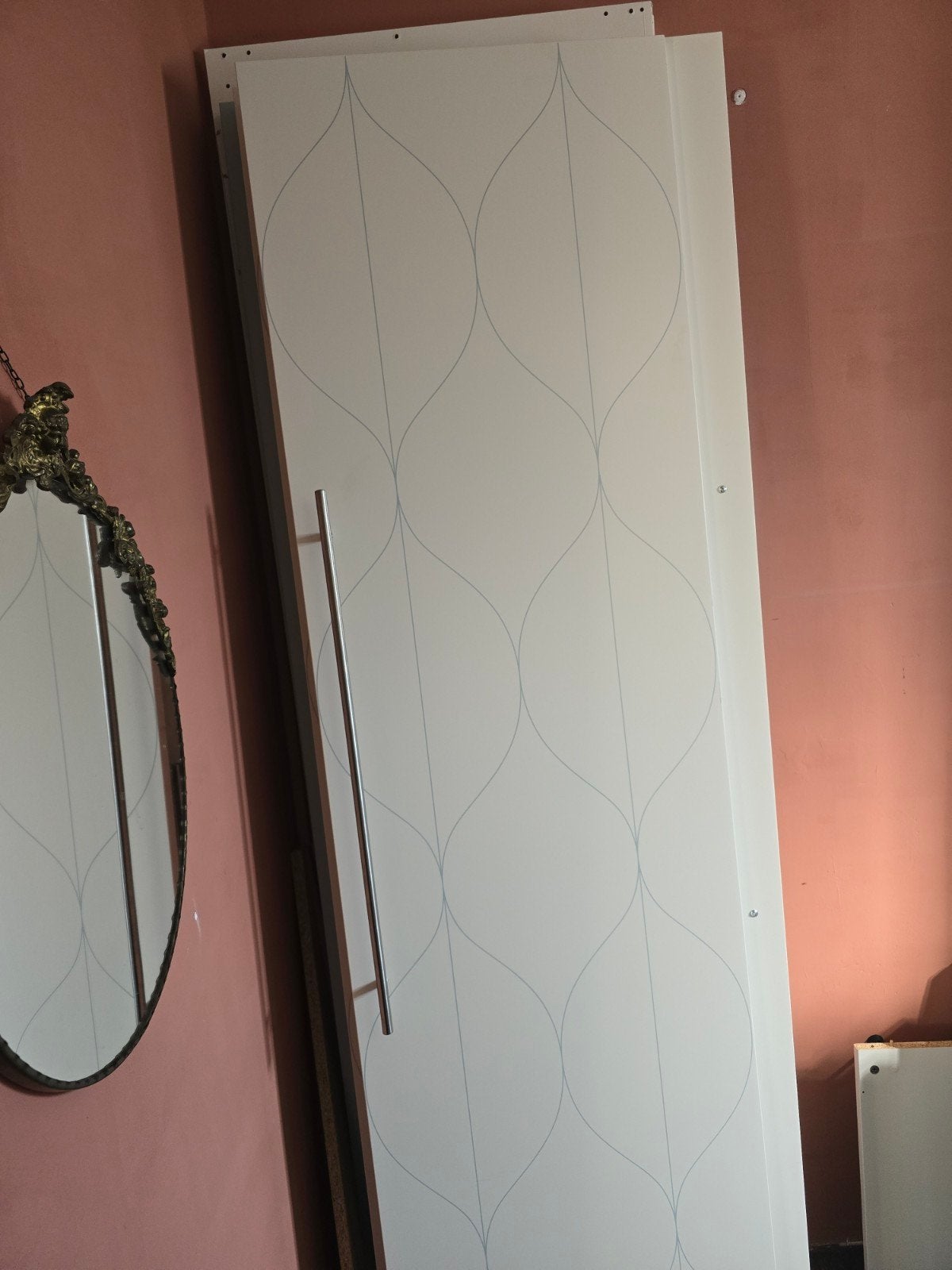 3x IKEA Pax deuren 50x195 cm wit met blauw motief, Ophalen