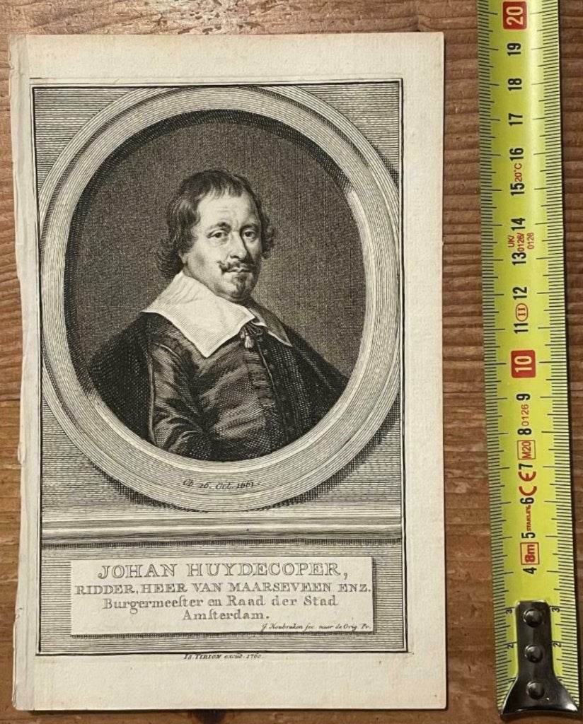 1599 - Johan Huydecoper Heer Maarsveen Amsterdam P0512, Antiek en Kunst, Kunst | Etsen en Gravures, Ophalen of Verzenden, Ets