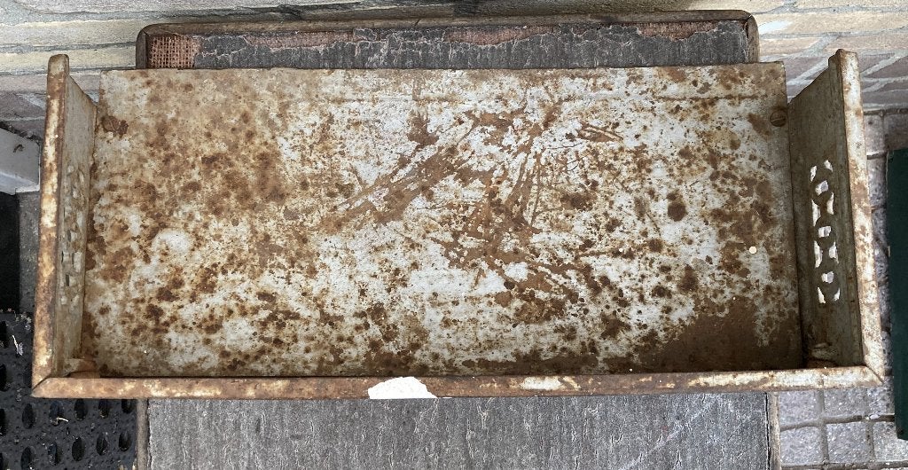 Brocante ijzeren haardbak - asla - aslade, Overige soorten, ---, Ophalen of Verzenden, Vrijstaande haard
