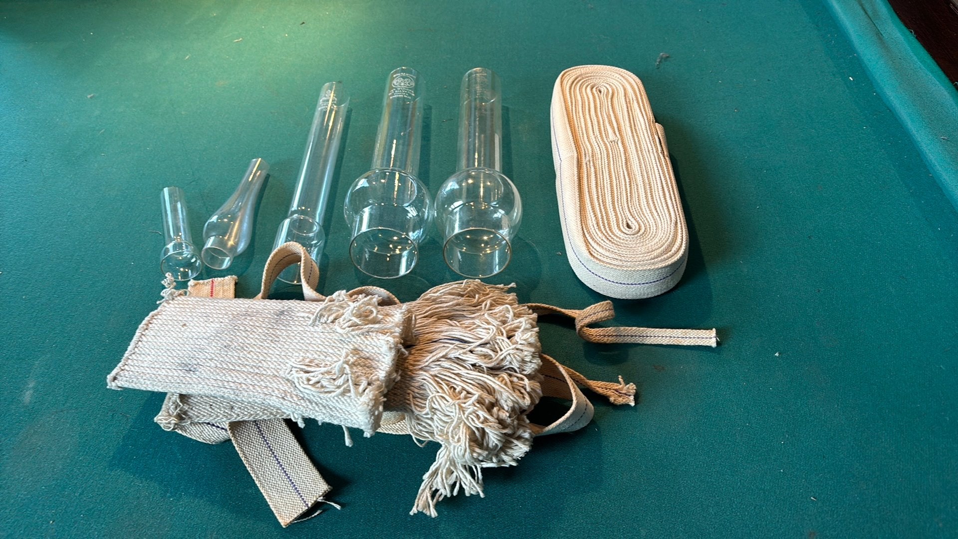 Glazen en lont voor olielampen, Antiek en Kunst, Ophalen of Verzenden