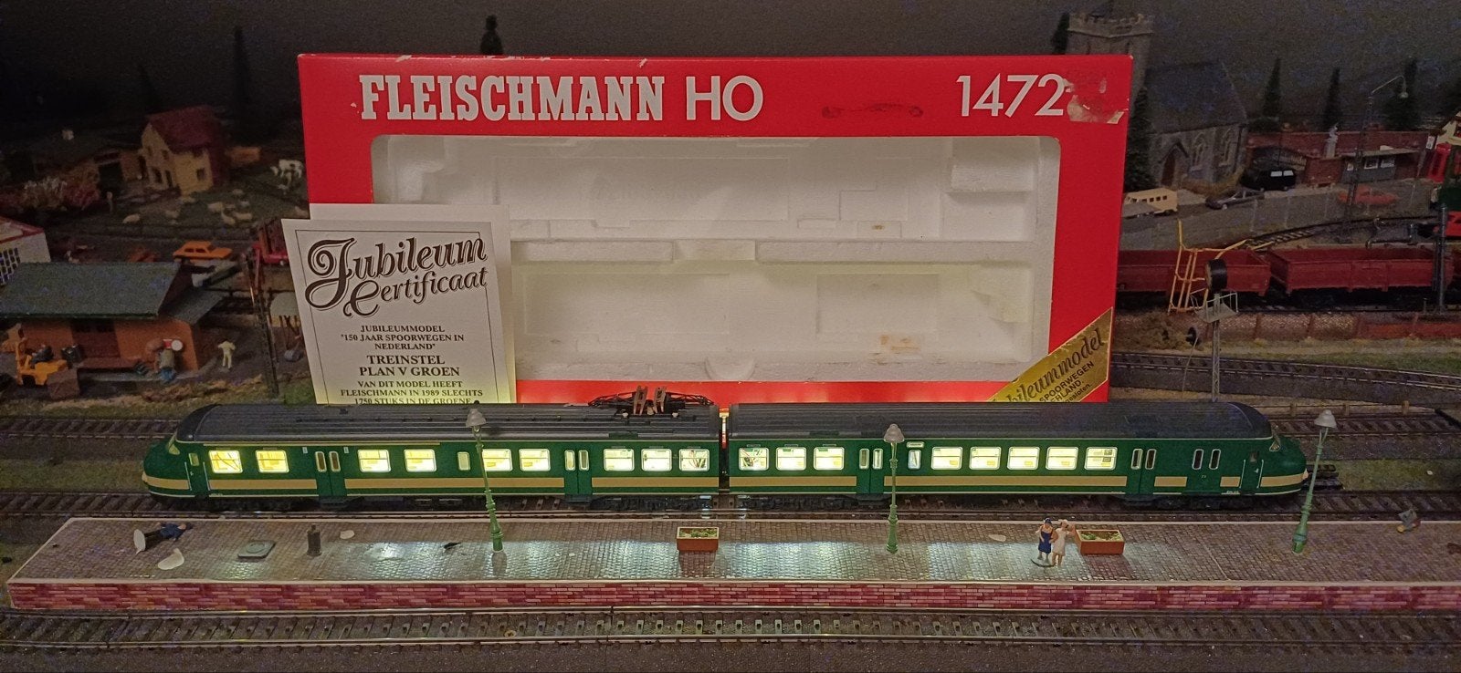 Marklin/Fleischmann 1472 AC DIGITAAL planV groen,certificaat, Hobby en Vrije tijd, Modeltreinen | H0, Wisselstroom, Treinset, Fleischmann