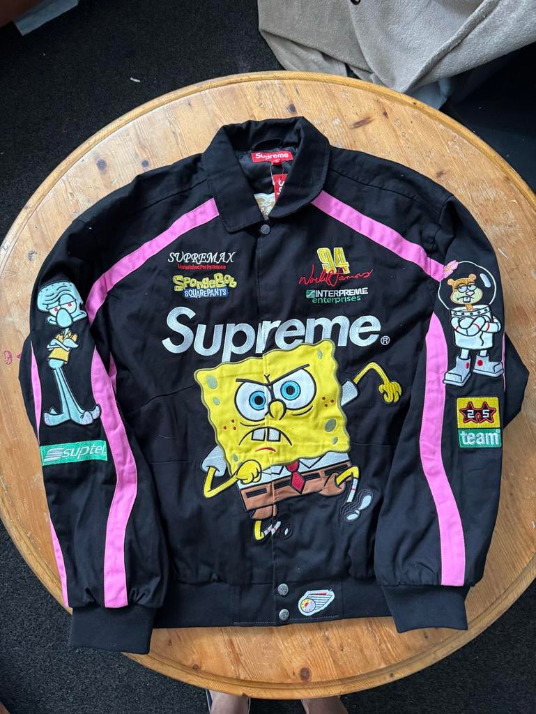 Supreme Spongebob Racing Jacket Zwart Maat M Nieuw, Ophalen of Verzenden, Nieuw, Maat 48/50 (M), Zwart