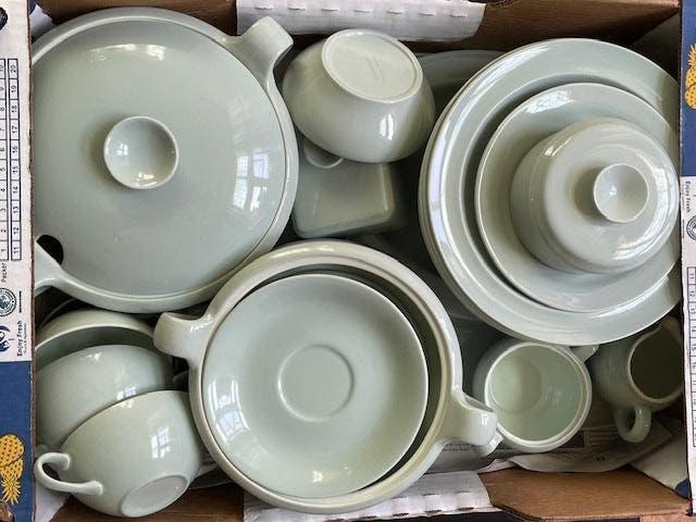 Goedewaagen celadon 'compleet' servies, aardewerk, 84 delen, Antiek en Kunst, Ophalen of Verzenden