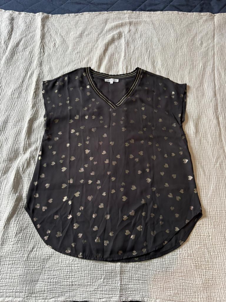 Leuke Top met hartjes maat L, Kleding | Dames, Ophalen of Verzenden, Gedragen, Zwart, Zonder mouw