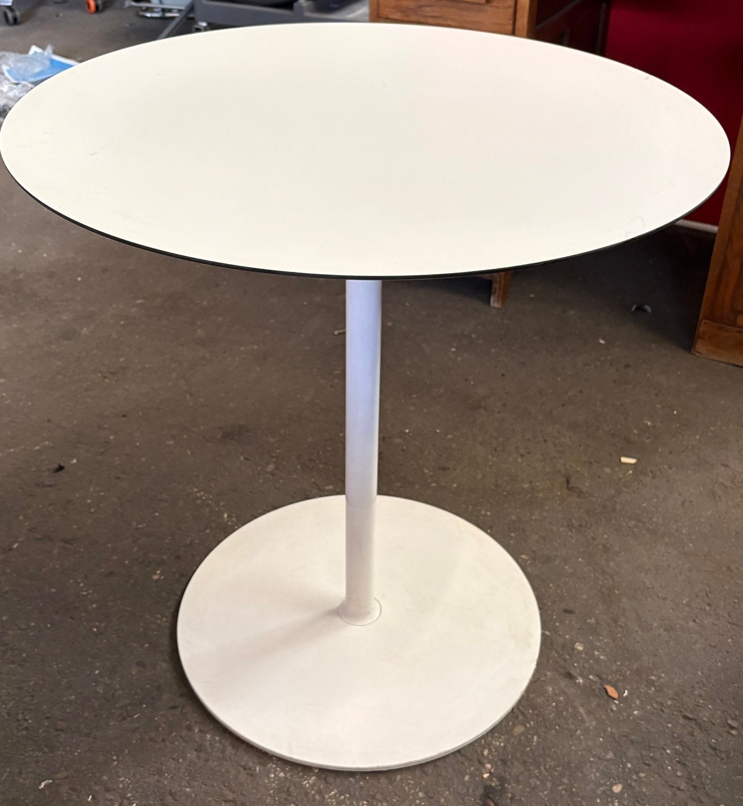 Ronde witte tafel, Ophalen, Gebruikt, Metaal of Aluminium, Rond