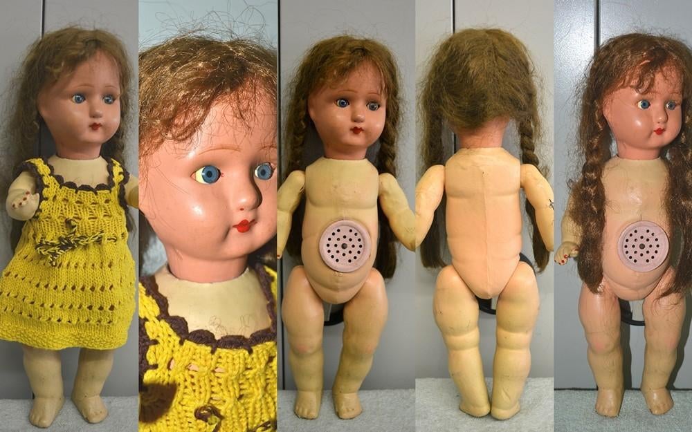 Mooie oude Hans Volk papier mache pop NR 5467, Verzamelen, Poppen, Ophalen of Verzenden, Gebruikt, Pop
