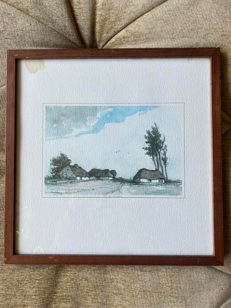 Litho / Kunstdruk / Ets Dirk Baksteen., Antiek en Kunst, Kunst | Tekeningen en Foto's, Ophalen of Verzenden