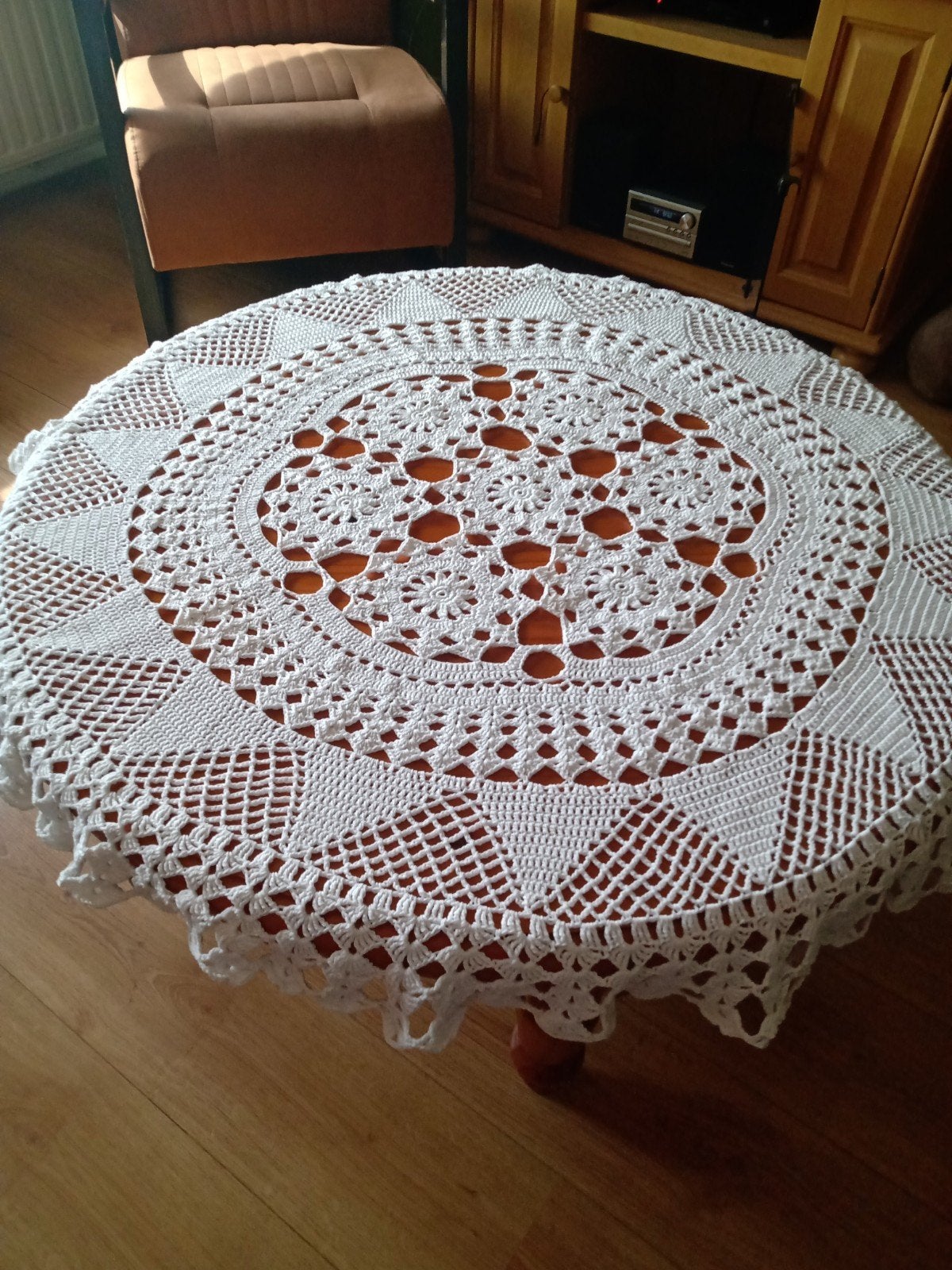 oud gehaakt tafelkleed, Antiek en Kunst, Ophalen of Verzenden