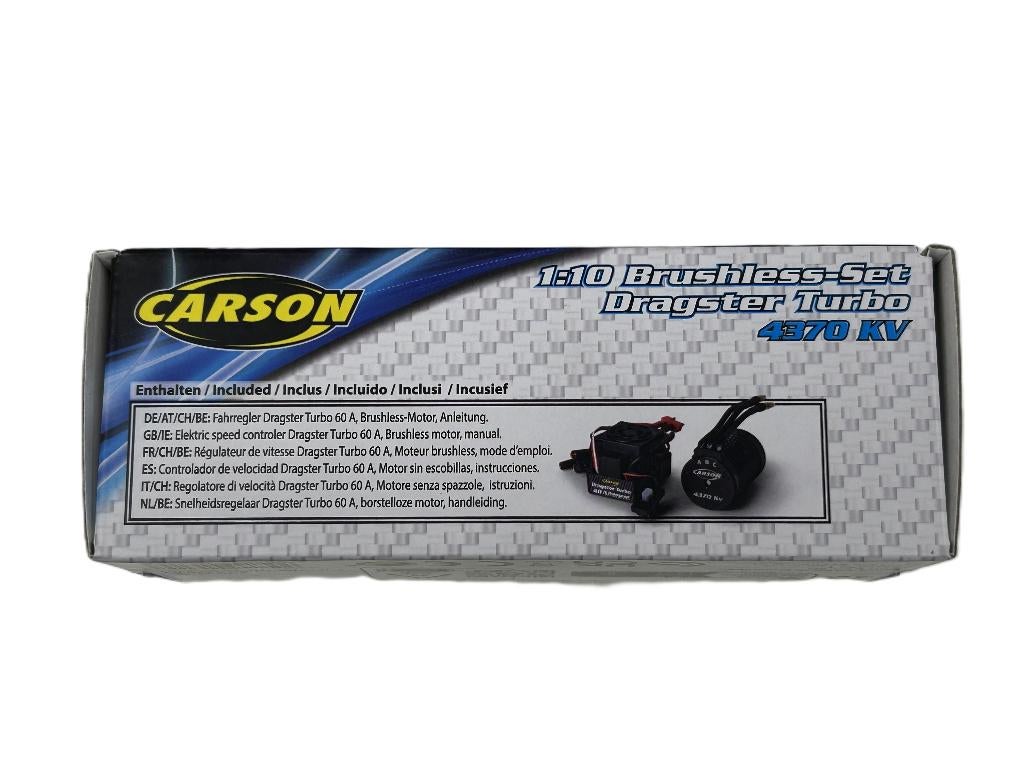 Carson 906301 1:10 BL Set Dragster Turbo 4370 KV, Hobby en Vrije tijd, Modelbouw | Radiografisch | Auto's, Elektro, Nieuw, Ophalen of Verzenden