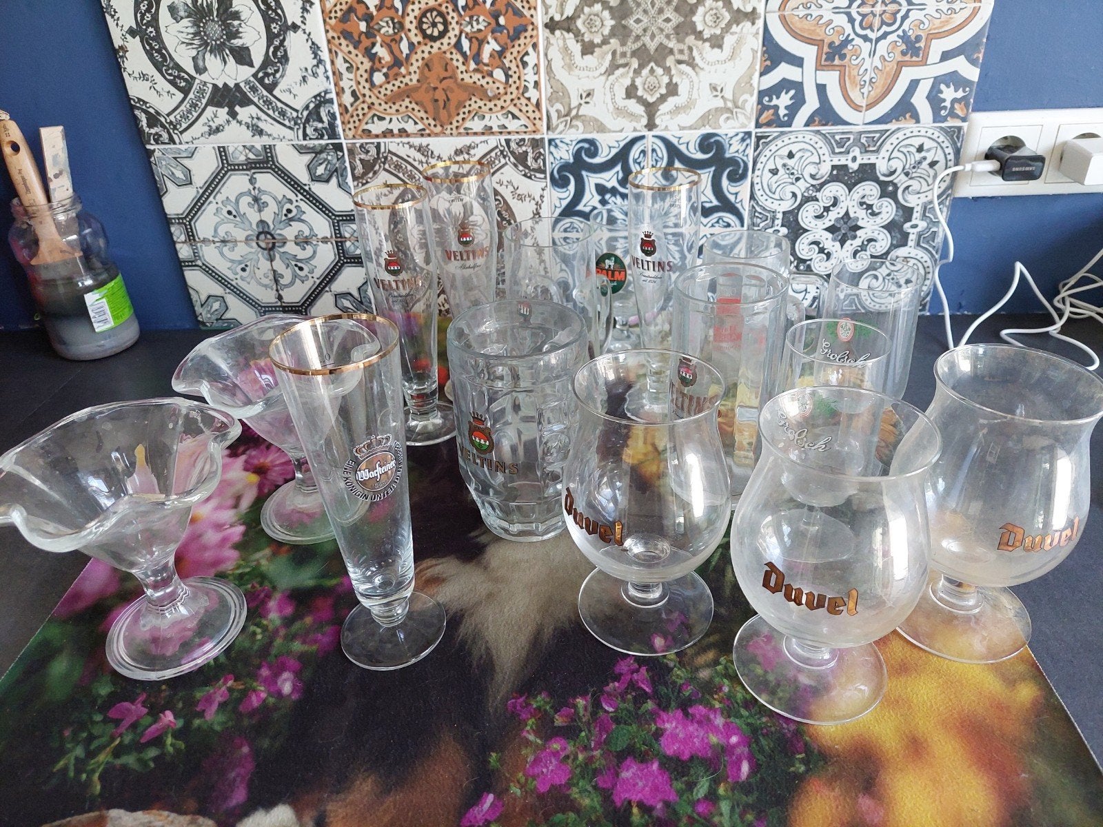 gratis Diverse bierglazen, Ophalen, Gebruikt, Glas of Glazen