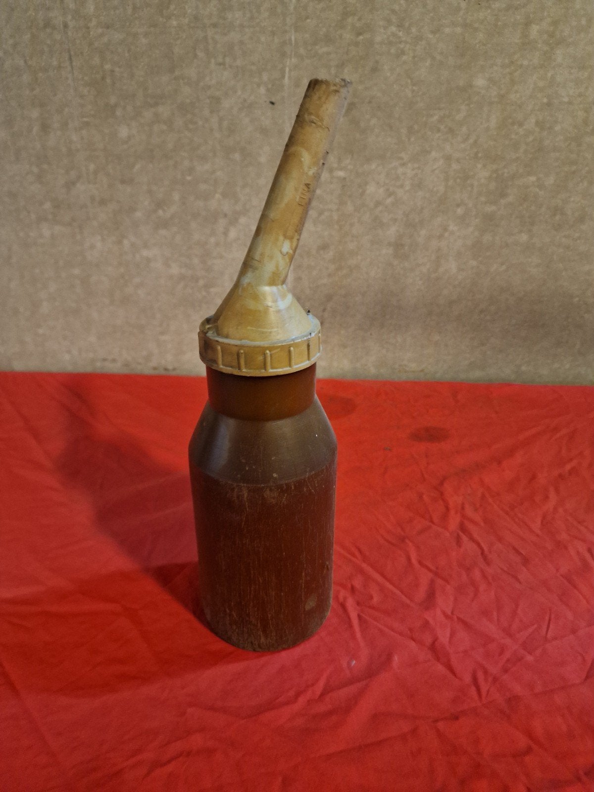 Antieke Oliefles VE DE PE., Ophalen of Verzenden, Gebruikt