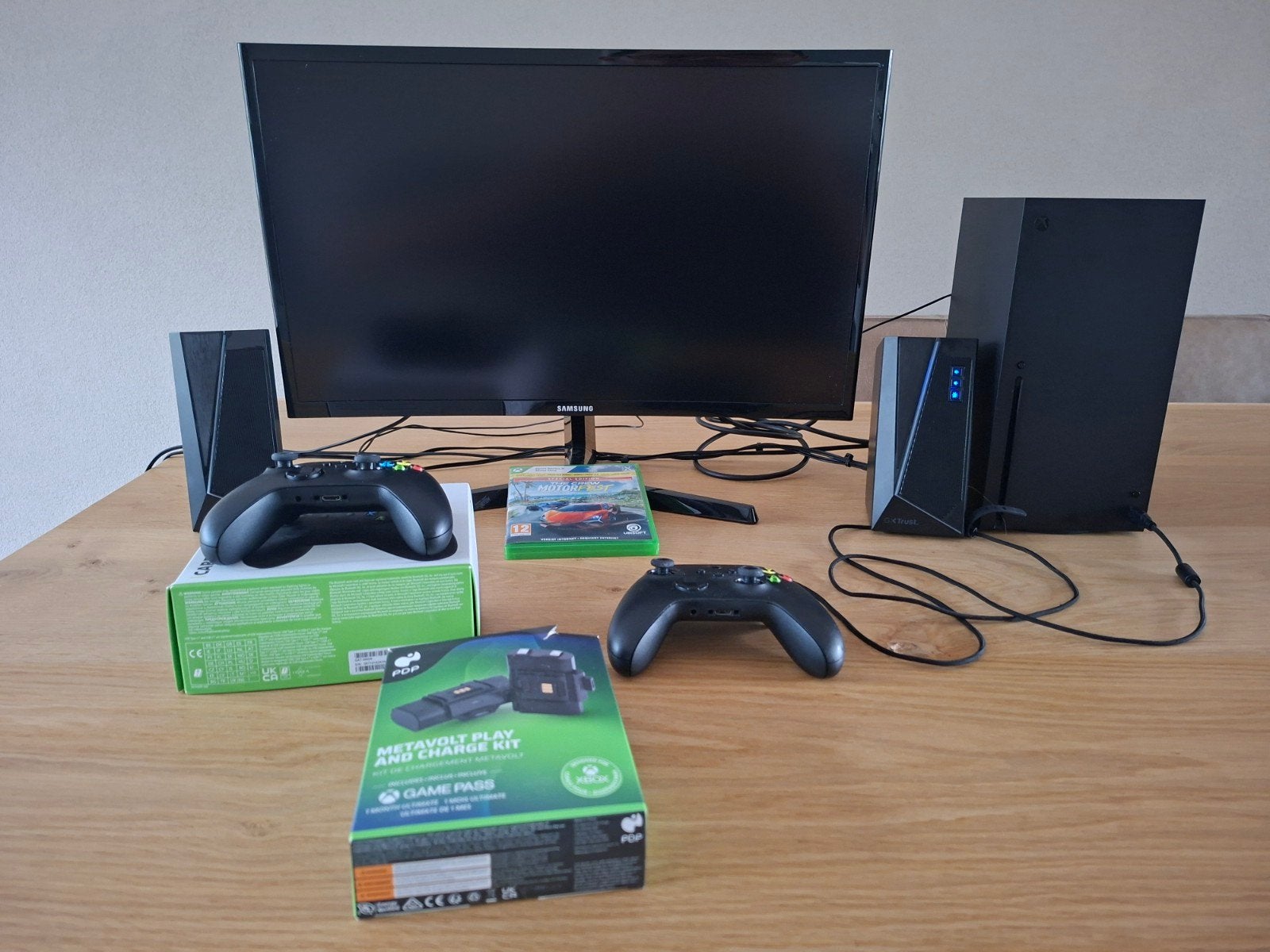Xbox Series X Compleet met Monitor, Controllers en Game, Ophalen, Zo goed als nieuw, Xbox Series X
