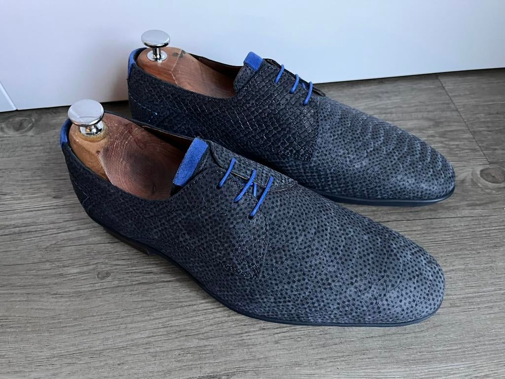 Floris van Bommel herenschoenen maat 7 / 41 H als nieuw, Floris van Bommel, Blauw, Floris van Bommel, Ophalen of Verzenden