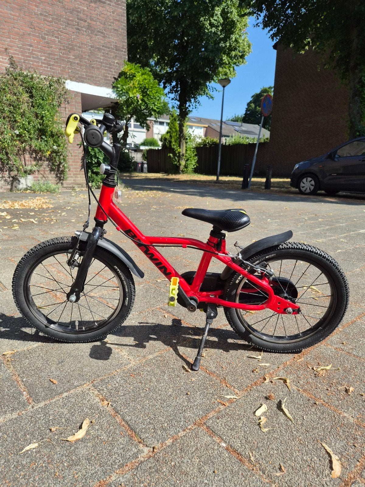 16 inch fiets - btwin rode fiets, Ophalen, Gebruikt, 16 tot 20 inch