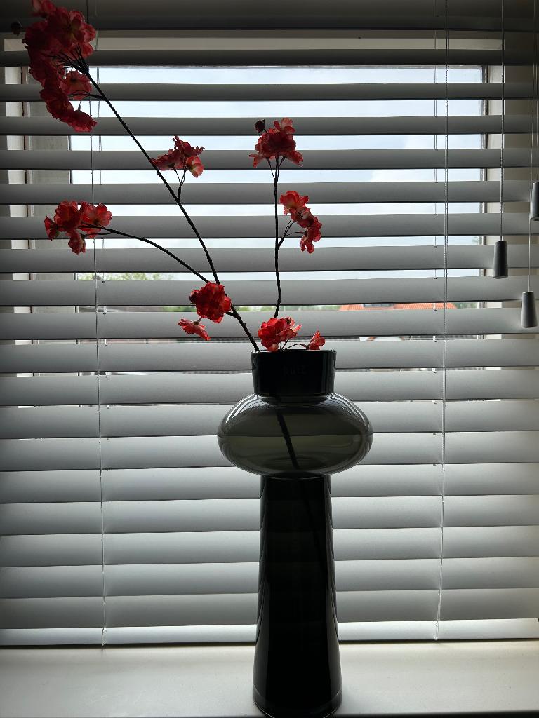 Zwarte vaas Dutz, Ophalen, Zwart, Minder dan 50 cm, Glas